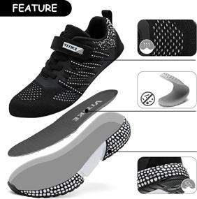 img 2 attached to Kids Mesh Sneakers - Lightweight Anti-Slip Breathable Athletic Shoes For Toddlers And Big Kids Walking Shoe.