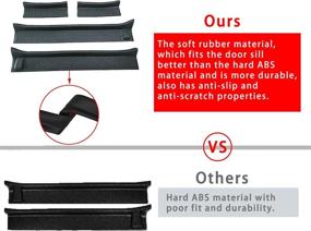 img 3 attached to 🚪 Full Coverage Soft Rubber Door Sill Guards Kit for 2018-2022 Jeep Wrangler JL JLU Unlimited & Gladiator JT 4-Door – Durable Door Sill Protectors & Accessories