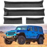 🚪 full coverage soft rubber door sill guards kit for 2018-2022 jeep wrangler jl jlu unlimited & gladiator jt 4-door – durable door sill protectors & accessories logo