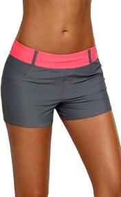 img 3 attached to 👙 Aleumdr Women's XX Large Waistband Boyshort Swimsuit: Perfect Swimwear for Plus Size Ladies