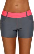 👙 aleumdr women's xx large waistband boyshort swimsuit: perfect swimwear for plus size ladies logo