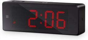 img 3 attached to Multipurpose KWANWA Digital Alarm Clock - Compact, Cordless, And Hybrid LED/LCD Display With Flashlight For Bedroom, Desk, And Travel