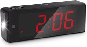 img 4 attached to Multipurpose KWANWA Digital Alarm Clock - Compact, Cordless, And Hybrid LED/LCD Display With Flashlight For Bedroom, Desk, And Travel