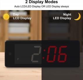 img 1 attached to Multipurpose KWANWA Digital Alarm Clock - Compact, Cordless, And Hybrid LED/LCD Display With Flashlight For Bedroom, Desk, And Travel
