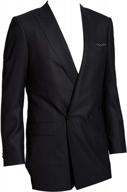 mens 1 button peak lapel slim fit tuxedo jacket - black double breasted suit coat logo