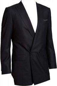 img 4 attached to Mens 1 Button Peak Lapel Slim Fit Tuxedo Jacket - Black Double Breasted Suit Coat