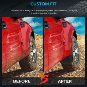 img 1 attached to 🚗 OEM Front and Rear Mud Flaps for Ram 1500 (2019-2022), Non-Classic Models, with Medesasi Splash Guards - Compatible with OEM Fender Flares