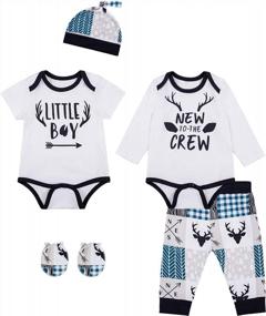 img 4 attached to 🦌 Baby Boy Deer Outfit: Mommy's New Man Clothes & Daddy's Hunting Buddy Pant Set - Adorable and Stylish Ensemble for Your Little One