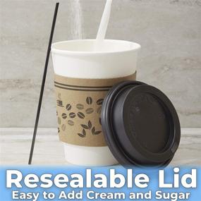 img 2 attached to ☕ Convenient 50Pk Disposable Coffee Cup Set with Sleeves, Lids, and Stirrers for Hot Beverages To Go