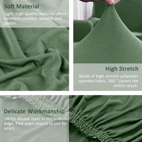 img 2 attached to Protect Your Sectional Sofa With TAOCOCO Water Resistant L-Shaped Couch Covers – 2 Pieces With Pillowcases In Soft, Dark Olive Green Polyester Fabric!