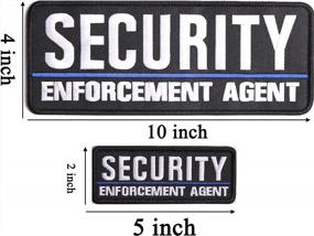 img 3 attached to Large And Small AXEN Security Enforcement Agent Embroidered Patches With Hook And Loop For Military Tactical Vests, Uniforms, And Jackets - Pack Of 2