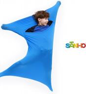 sanho premium sensory sock updated version - medium 50" l x 24" w for height 46"-54", blue logo