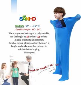 img 3 attached to SANHO Premium Sensory Sock Updated Version - Medium 50" L X 24" W For Height 46"-54", Blue
