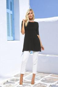 img 1 attached to Get A Versatile Wardrobe With Isaac Liev Women'S 3 Pack Tunic Tops - USA Made Breathable Basic Blouses For Everyday Wear