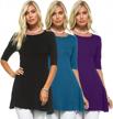 get a versatile wardrobe with isaac liev women's 3 pack tunic tops - usa made breathable basic blouses for everyday wear logo