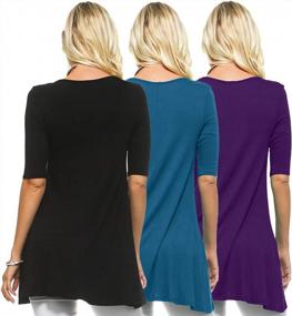 img 2 attached to Get A Versatile Wardrobe With Isaac Liev Women'S 3 Pack Tunic Tops - USA Made Breathable Basic Blouses For Everyday Wear