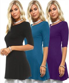 img 3 attached to Get A Versatile Wardrobe With Isaac Liev Women'S 3 Pack Tunic Tops - USA Made Breathable Basic Blouses For Everyday Wear