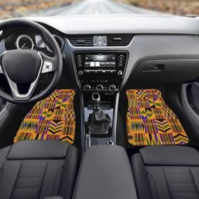 img 3 attached to African Ethnic Tribes Pattern Car Mats & Steering Wheel Covers: Complete Set for Car, Truck, SUV, Van