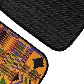 img 1 attached to African Ethnic Tribes Pattern Car Mats & Steering Wheel Covers: Complete Set for Car, Truck, SUV, Van