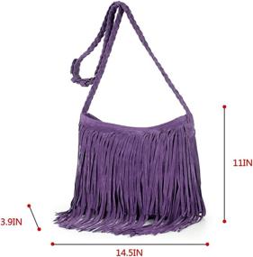 img 1 attached to Heidi Hippie Fringe Shoulder Messenger Women's Handbags & Wallets in Hobo Bags