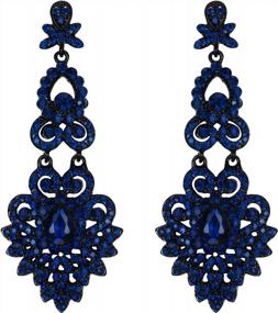 img 4 attached to Flyonce Bridal Crystal Vintage Style Art Deco Chandelier Dangle Earrings For Women, Wedding Jewelry