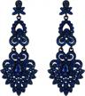 flyonce bridal crystal vintage style art deco chandelier dangle earrings for women, wedding jewelry logo