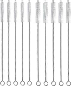 img 4 attached to 🥤 10 Pack Drinking Straw Cleaner Set - 5-Piece 8? x 8mm Pipe Cleaners and 5-Piece 8? x 10mm Straw Brush for Hummingbird Feeders - Bendable Straw Brushes with Nylon Bristles and Stainless Steel Handles