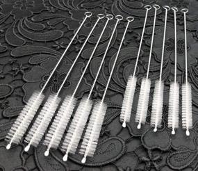 img 2 attached to 🥤 10 Pack Drinking Straw Cleaner Set - 5-Piece 8? x 8mm Pipe Cleaners and 5-Piece 8? x 10mm Straw Brush for Hummingbird Feeders - Bendable Straw Brushes with Nylon Bristles and Stainless Steel Handles