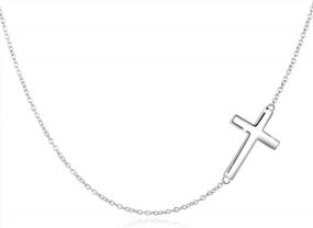 img 4 attached to WINNICACA Nurse Gifts Cross Necklace For Women Sterling Silver Sideways Cross Choker Necklace Dainty Jewelry For Women Men Teens Birthday Nurse'S Day Valentine'S Day Gifts , 14 Inches To 16 Inches