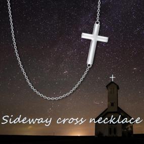 img 2 attached to WINNICACA Nurse Gifts Cross Necklace For Women Sterling Silver Sideways Cross Choker Necklace Dainty Jewelry For Women Men Teens Birthday Nurse'S Day Valentine'S Day Gifts , 14 Inches To 16 Inches