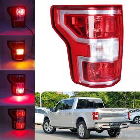 img 4 attached to 🚦 SENSHINE Ruby Red Taillights for Ford F150 F-150 Accessories 2018 2019 2020, OE Style Rear Tail Lamp Assembly with Bulb and Harness Set - Left Driver Side, Brake and Tail Light Replacement