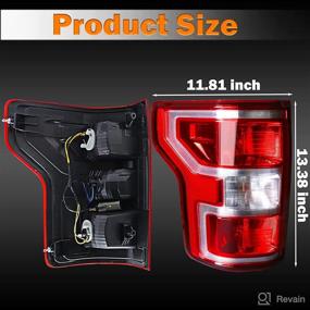 img 3 attached to 🚦 SENSHINE Ruby Red Taillights for Ford F150 F-150 Accessories 2018 2019 2020, OE Style Rear Tail Lamp Assembly with Bulb and Harness Set - Left Driver Side, Brake and Tail Light Replacement