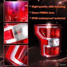 img 2 attached to 🚦 SENSHINE Ruby Red Taillights for Ford F150 F-150 Accessories 2018 2019 2020, OE Style Rear Tail Lamp Assembly with Bulb and Harness Set - Left Driver Side, Brake and Tail Light Replacement