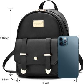 img 2 attached to 🎒 Teenage Leather Shoulder Fashion Backpack for Women including Handbags & Wallets
