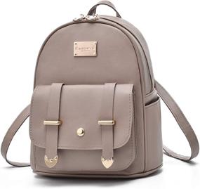 img 4 attached to 🎒 Teenage Leather Shoulder Fashion Backpack for Women including Handbags & Wallets