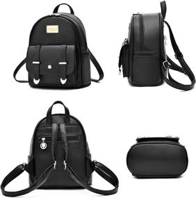img 3 attached to 🎒 Teenage Leather Shoulder Fashion Backpack for Women including Handbags & Wallets