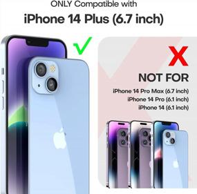 img 3 attached to TAURI [5 In 1 Designed For IPhone 14 Plus Case Clear, [Not-Yellowing] With 2X Tempered Glass Screen Protector + 2X Camera Lens Protector, [Military-Grade Drop Protection] Slim Phone Case 6.7 Inch