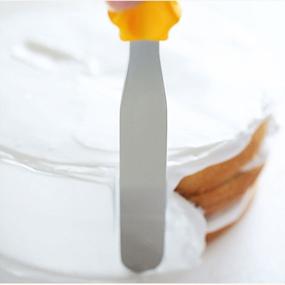img 1 attached to Flexible Stainless Steel Cake Decorating Spatula Set - 3-Piece Offset Spatula Variety With Plastic Handle, Ideal For Icing And Decorating, Includes 2 Angled And 1 Straight Blade
