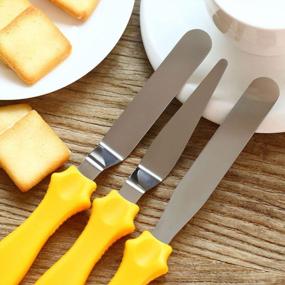 img 3 attached to Flexible Stainless Steel Cake Decorating Spatula Set - 3-Piece Offset Spatula Variety With Plastic Handle, Ideal For Icing And Decorating, Includes 2 Angled And 1 Straight Blade
