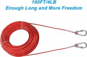 img 3 attached to Secure And Durable XiaZ Dog Tie-Out Cable For Large Dogs - Up To 250Lbs And 100Ft Long. Perfect For Yard, Camping, And Park Activities!