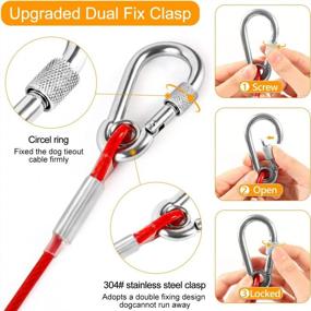 img 2 attached to Secure And Durable XiaZ Dog Tie-Out Cable For Large Dogs - Up To 250Lbs And 100Ft Long. Perfect For Yard, Camping, And Park Activities!