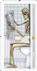 img 1 attached to Skeleton Restroom Door Cover Party Decoration (1 Count) (1/Pkg)