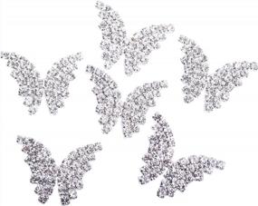 img 4 attached to KAOYOO 10Pcs 20Mm Crystal Rhinestone Butterfly Embellishment Sew-On Buttons For DIY Decoration