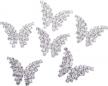 kaoyoo 10pcs 20mm crystal rhinestone butterfly embellishment sew-on buttons for diy decoration logo