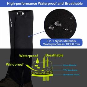 img 2 attached to Waterproof Snow Boot Gaiters By Unigear For Hiking, Climbing, Snowshoeing, And Hunting - Abrasion Resistant And Ideal For Ice Mountaineering