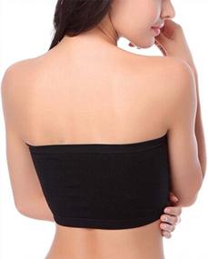 img 3 attached to Stretchy Seamless Bra Tube Top With Removable Padding In Bandeau Style By Hoerev