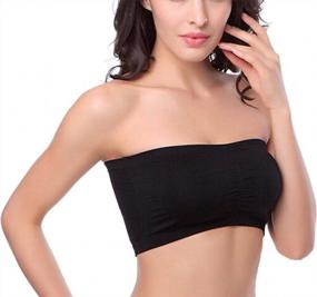 img 4 attached to Stretchy Seamless Bra Tube Top With Removable Padding In Bandeau Style By Hoerev
