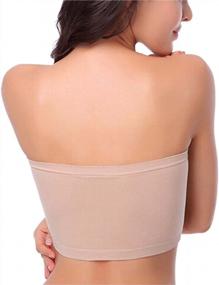 img 2 attached to Stretchy Seamless Bra Tube Top With Removable Padding In Bandeau Style By Hoerev