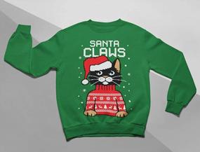img 1 attached to Women'S & Teen Girls' Santa Claws Cat Sweater With Ugly Christmas Sweater Style
