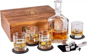 img 1 attached to Personalized Monogram Decanter + Box - Christmas Gift For Military Men In Army, Navy, Air Force, Coast Guard & Marines - Active Or Retirement - Husband, Dad & Son Customization By Name & Rank